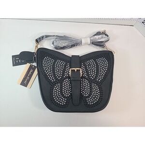 Mellow World Butterfly Shaped‎ Black Purse Crossbody Rhinestones